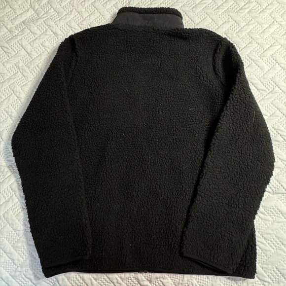 Black Sherpa Fleece Jacket Coat Collar Youth XL 14-16 Gently Used - Picture 3 of 7